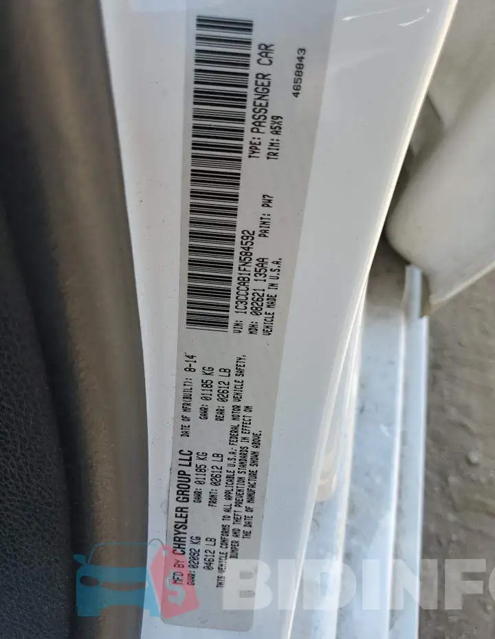 1C3CCCAB1FN584592 Photo# 12