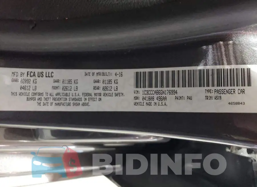 1C3CCCAB6GN176994 Photo# 13