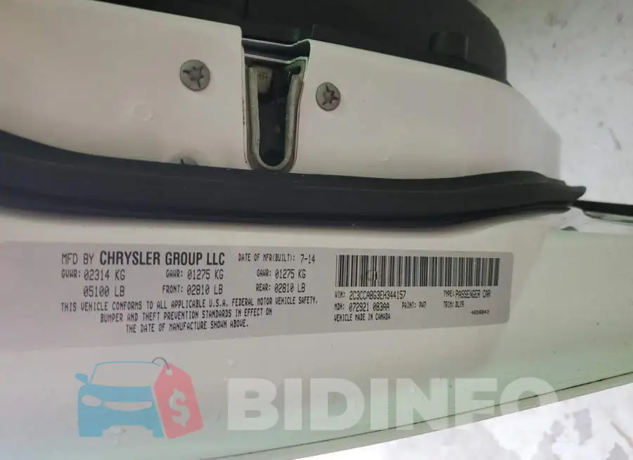 2C3CCABG3EH344157 Photo# 12