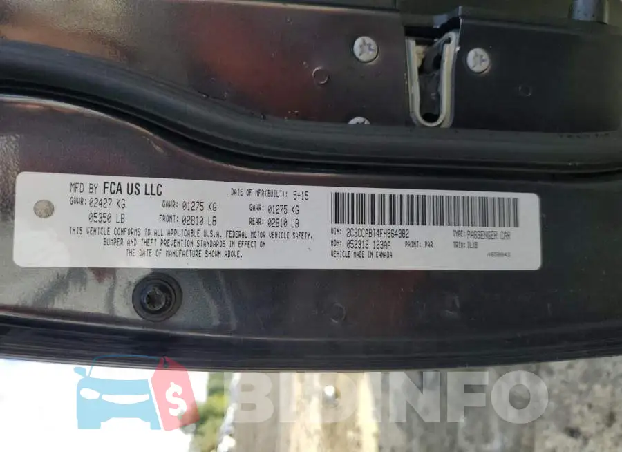 2C3CCABT4FH864382 Photo# 13