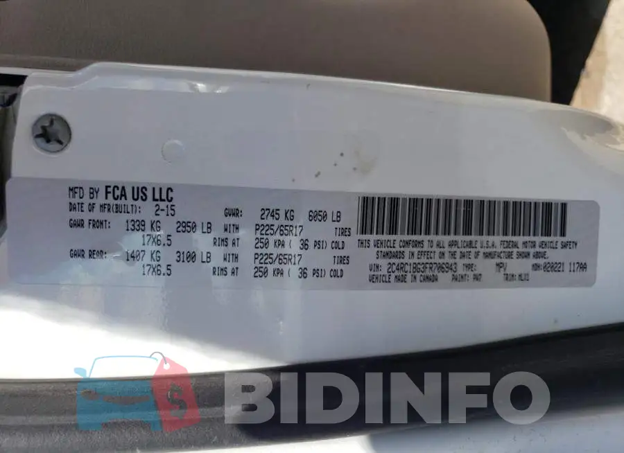 2C4RC1BG3FR706943 Photo# 13