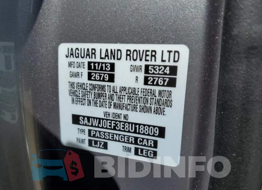 SAJWJ0EF3E8U18809 Photo# 12