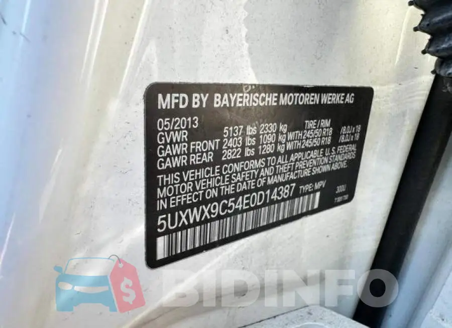 5UXWX9C54E0D14387 Photo# 10