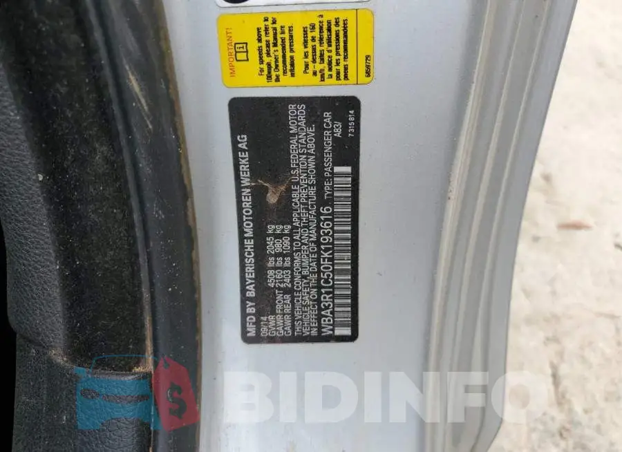 WBA3R1C50FK193616 Photo# 12