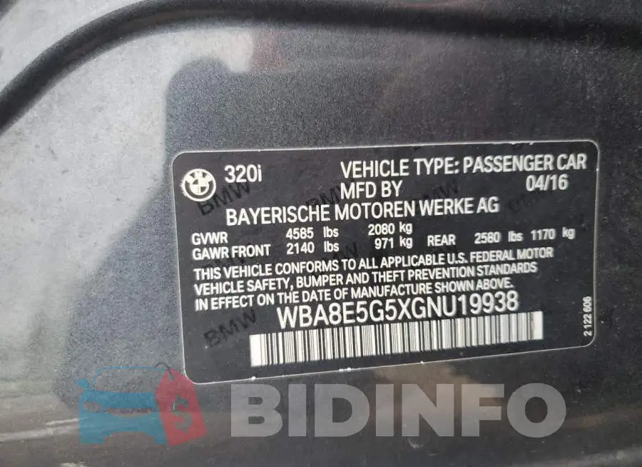 WBA8E5G5XGNU19938 Photo# 12