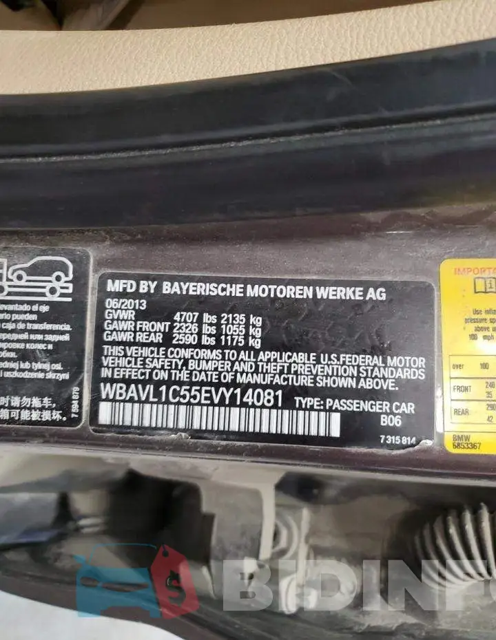 WBAVL1C55EVY14081 Photo# 12