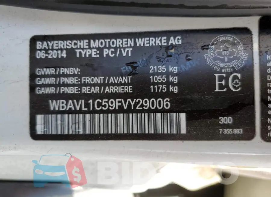 WBAVL1C59FVY29006 Photo# 13