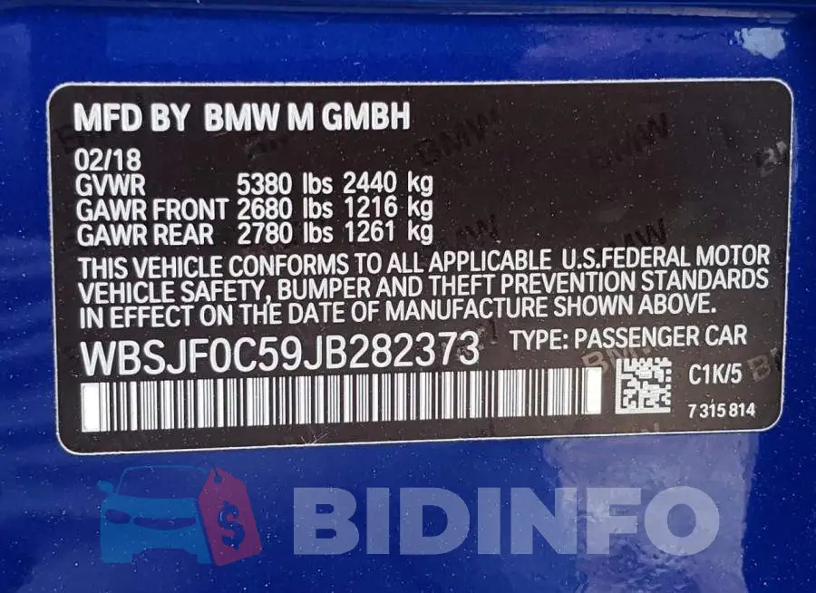 WBSJF0C59JB282373 Photo# 12