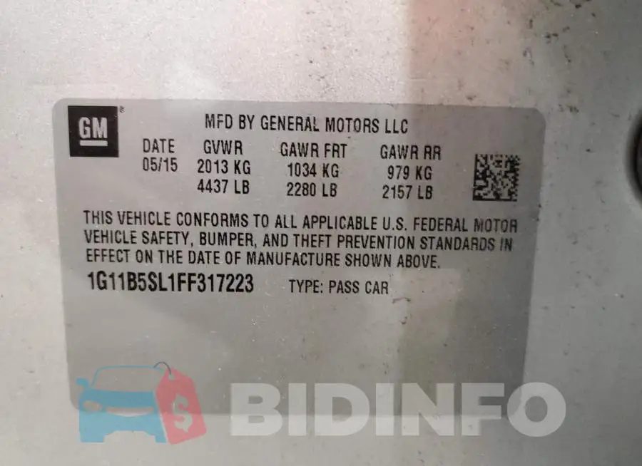 1G11B5SL1FF317223 Photo# 12