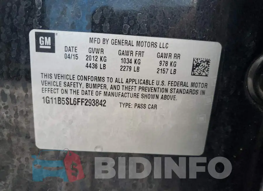 1G11B5SL6FF293842 Photo# 12