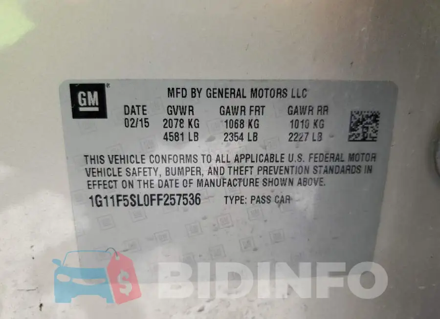 1G11F5SL0FF257536 Photo# 12
