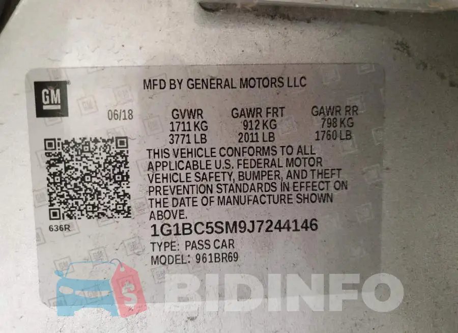 1G1BC5SM9J7244146 Photo# 12