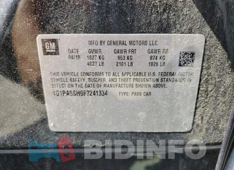 1G1PA5SH9F7241334 Photo# 12