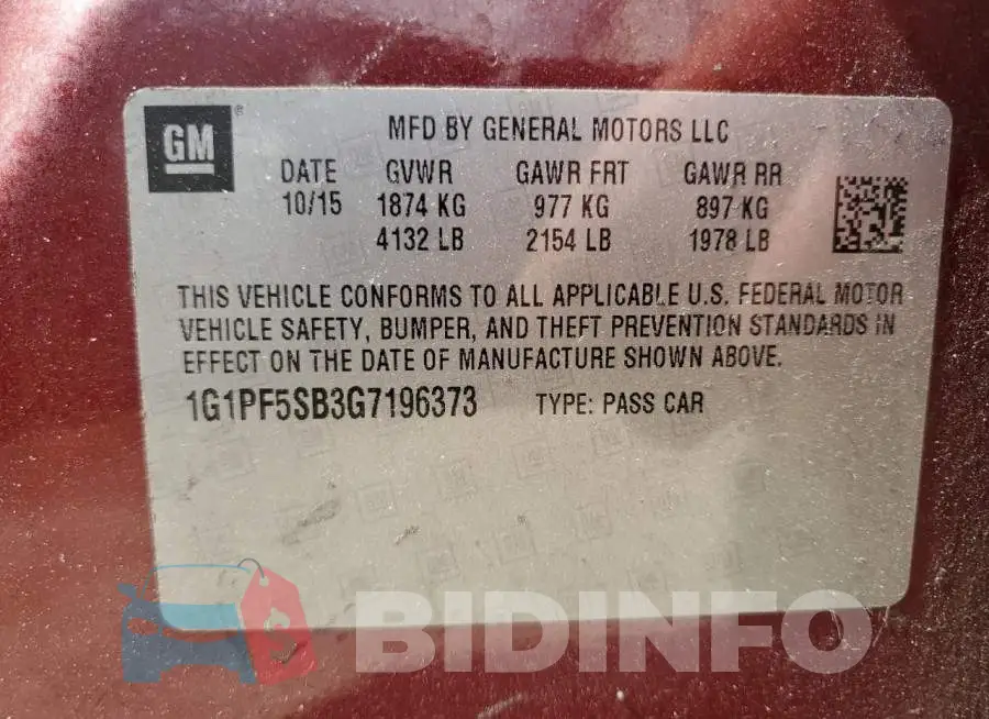 1G1PF5SB3G7196373 Photo# 13