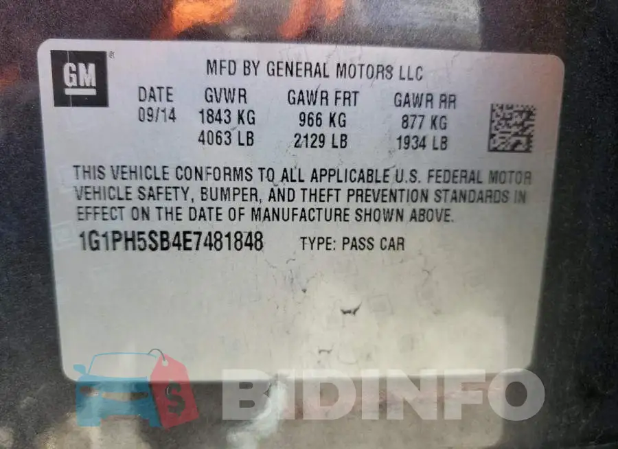 1G1PH5SB4E7481848 Photo# 12