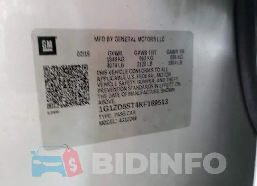 1G1ZD5ST4KF169513 Photo# 12