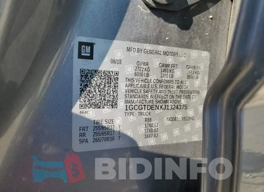 1GCGTDENXJ1324375 Photo# 12