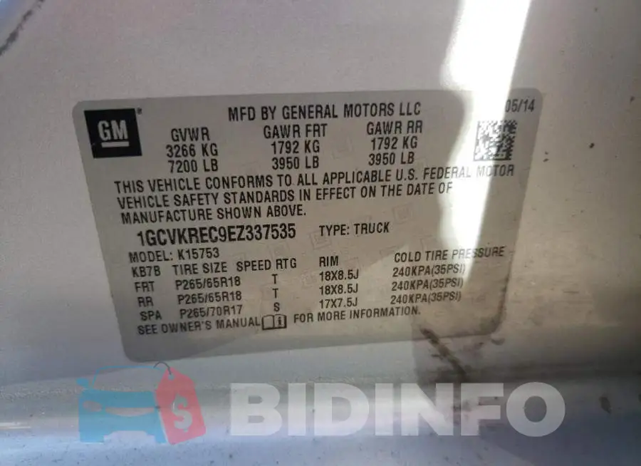 1GCVKREC9EZ337535 Photo# 12