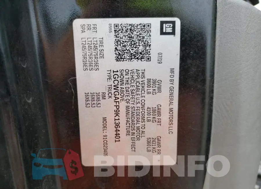1GCWGAFP9K1364401 Photo# 13