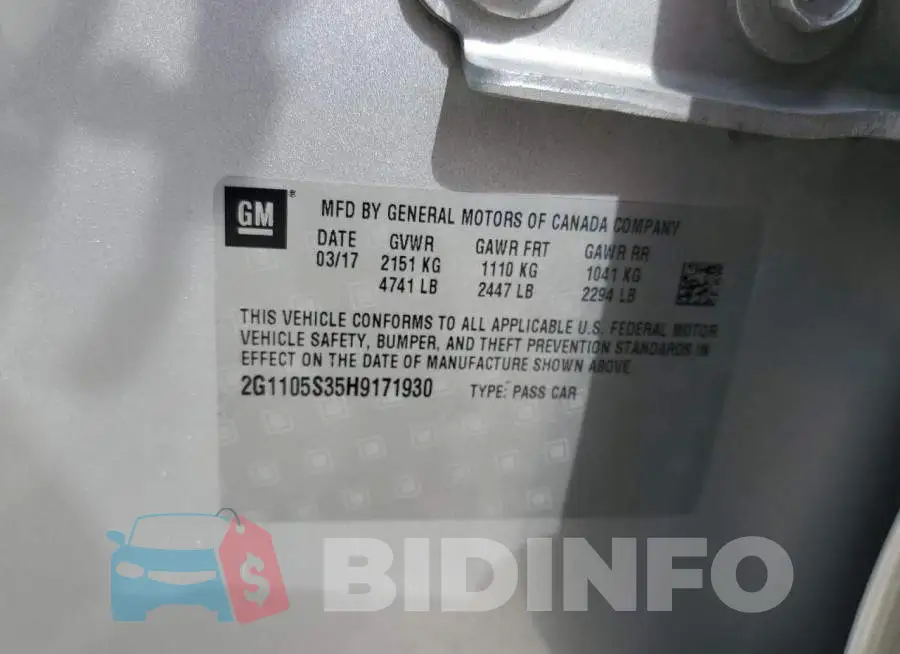 2G1105S35H9171930 Photo# 12