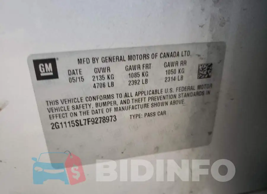 2G1115SL7F9278973 Photo# 12
