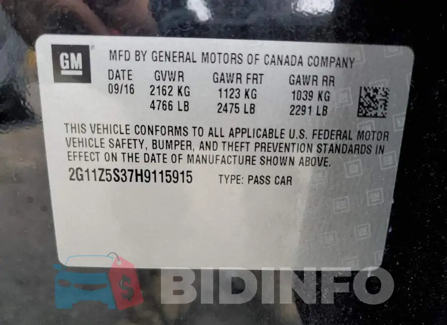 2G11Z5S37H9115915 Photo# 12