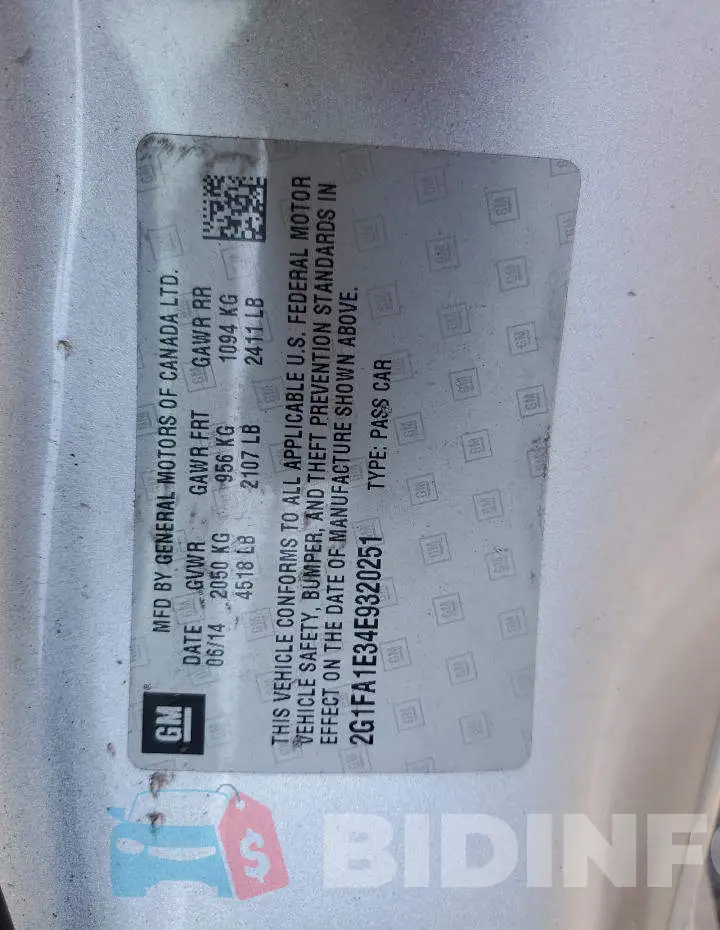 2G1FA1E34E9320251 Photo# 12