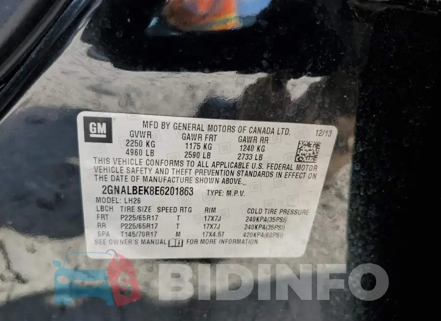 2GNALBEK8E6201863 Photo# 12