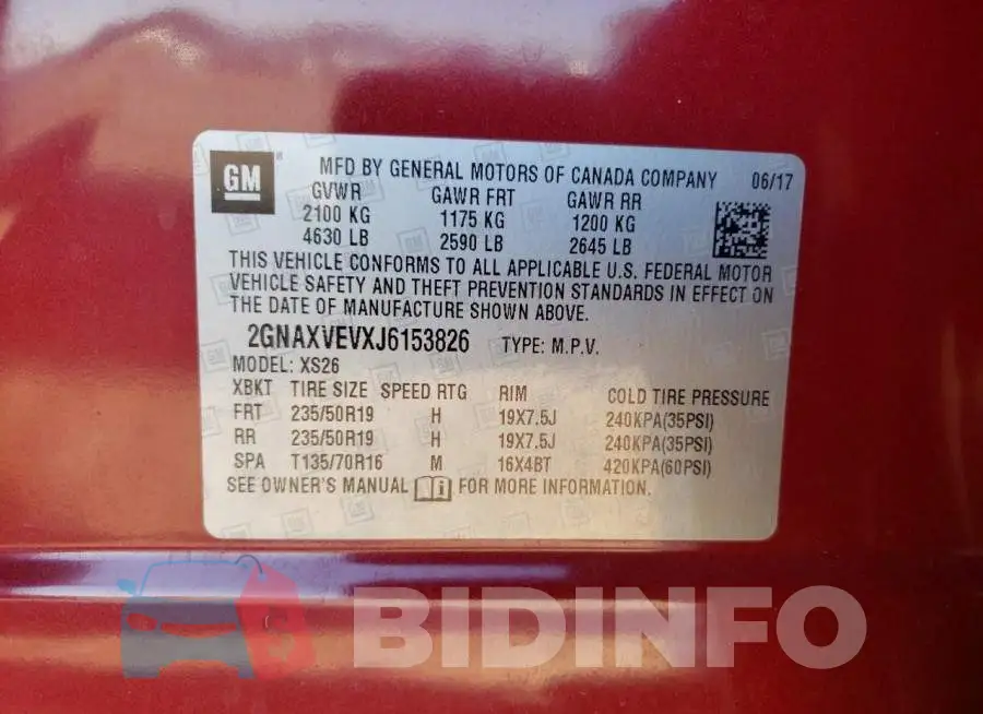2GNAXVEVXJ6153826 Photo# 12