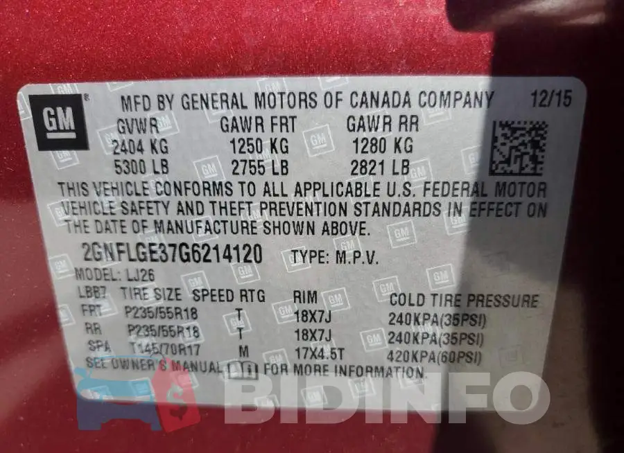 2GNFLGE37G6214120 Photo# 13