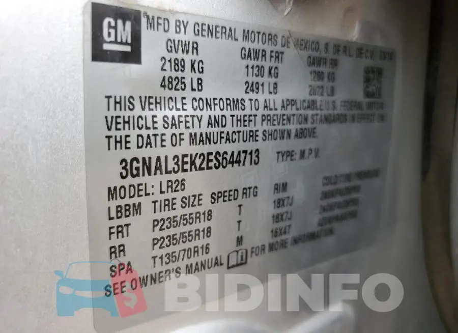 3GNAL3EK2ES644713 Photo# 13