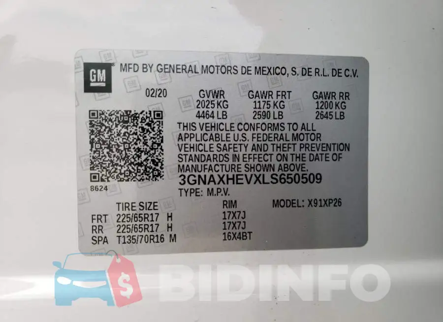 3GNAXHEVXLS650509 Photo# 13