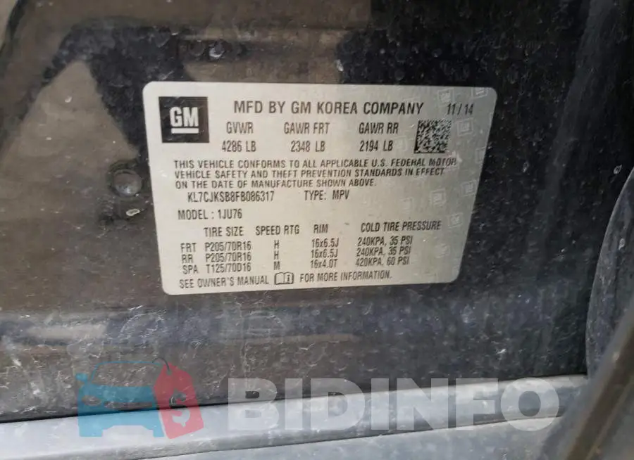 KL7CJKSB8FB086317 Photo# 13