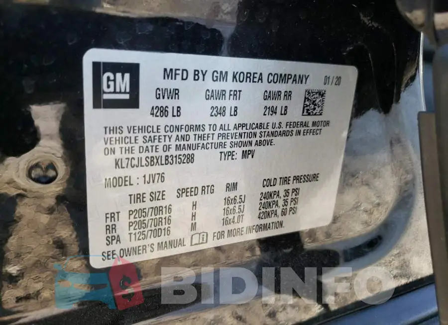 KL7CJLSBXLB315288 Photo# 12