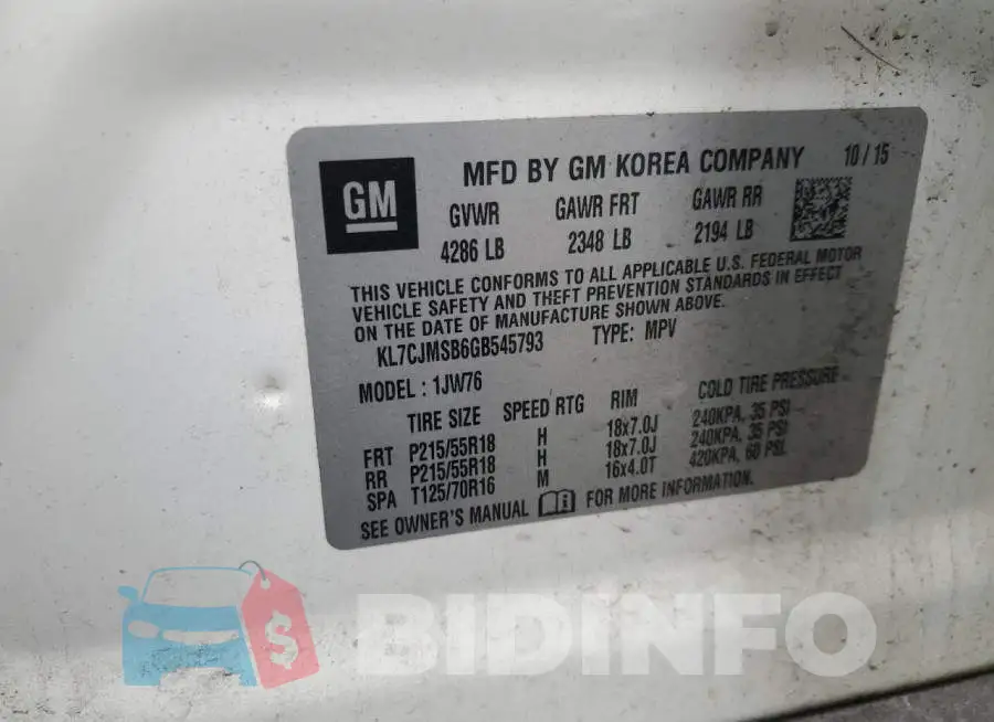 KL7CJMSB6GB545793 Photo# 12