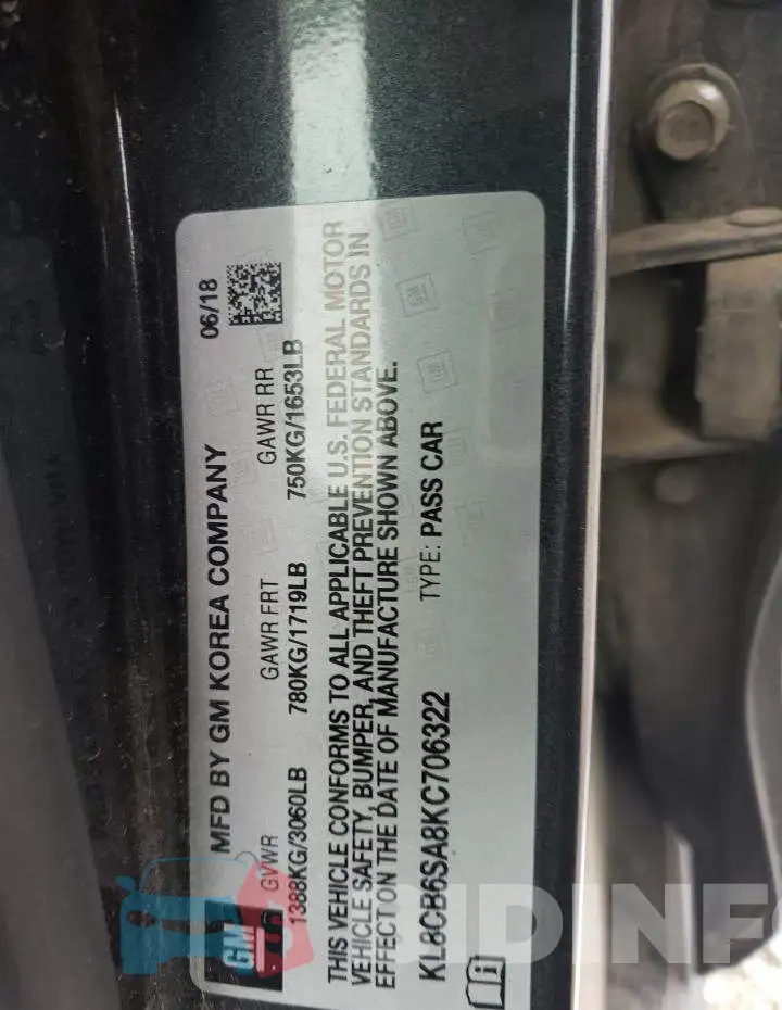 KL8CB6SA8KC706322 Photo# 13