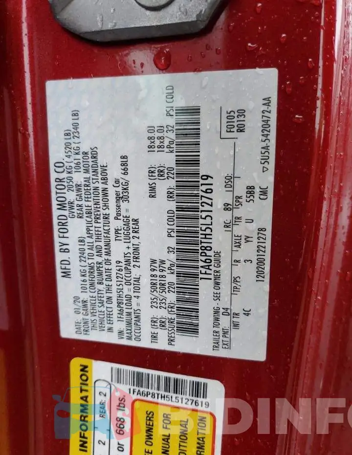 1FA6P8TH5L5127619 Photo# 12