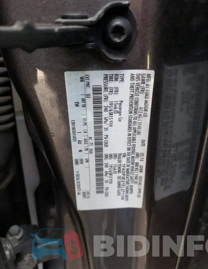 1FADP3E21EL271198 Photo# 12