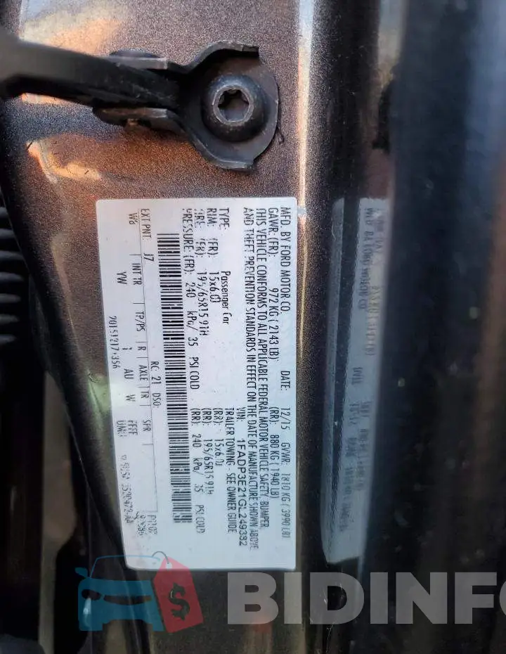 1FADP3E21GL249382 Photo# 12