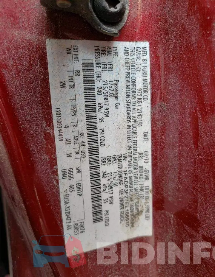 1FADP3F27EL166910 Photo# 12