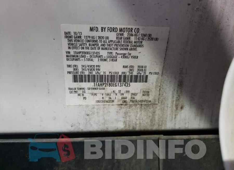 1FAHP2F80EG137435 Photo# 12