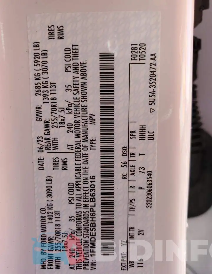 1FMDE5BH6PLB63016 Photo# 13