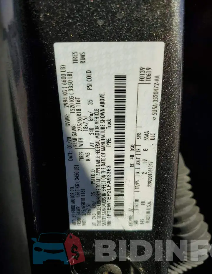 1FTEW1EP2LFA93363 Photo# 12