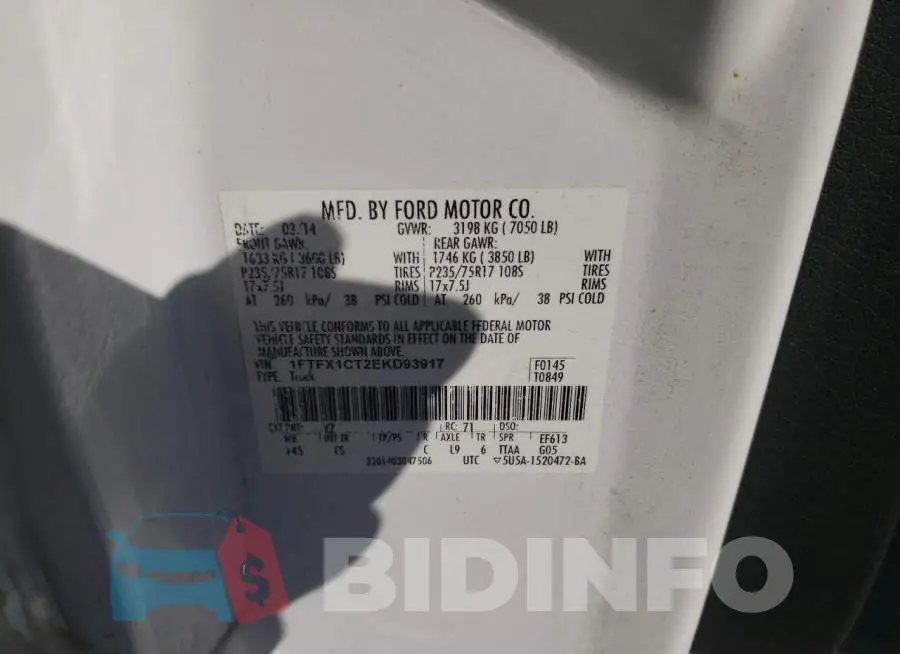 1FTFX1CT2EKD93917 Photo# 12