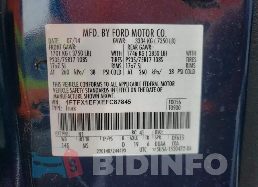1FTFX1EFXEFC87845 Photo# 12