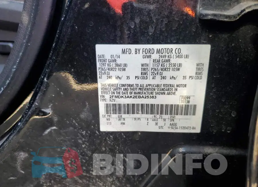 2FMDK3AK2EBA25383 Photo# 12