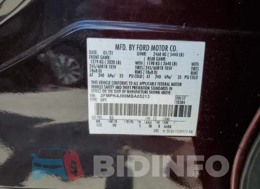 2FMPK4J90MBA05213 Photo# 14