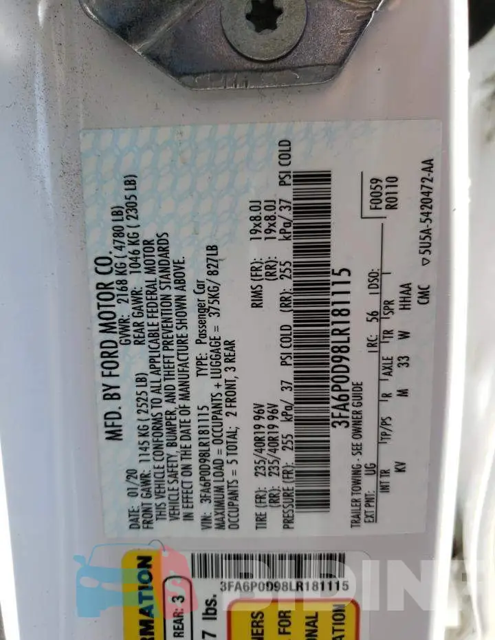 3FA6P0D98LR181115 Photo# 12