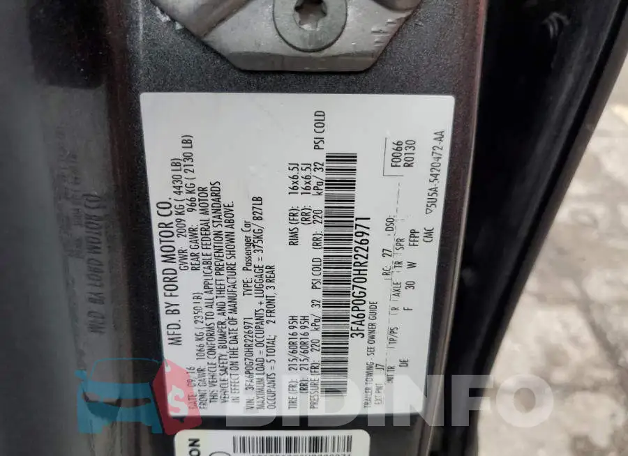 3FA6P0G70HR226971 Photo# 13
