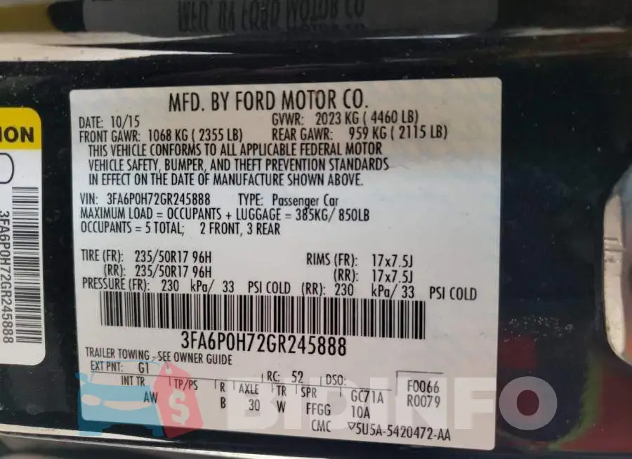 3FA6P0H72GR245888 Photo# 13
